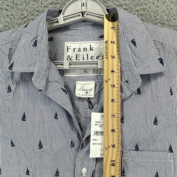 Frank & Eileen Navy and White Button Down Shirt - Picture 10 of 12